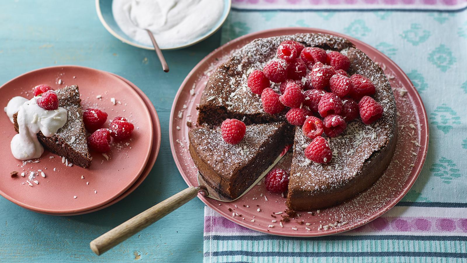 Slice of delicious naked Coffee and Hazelnuts Cake