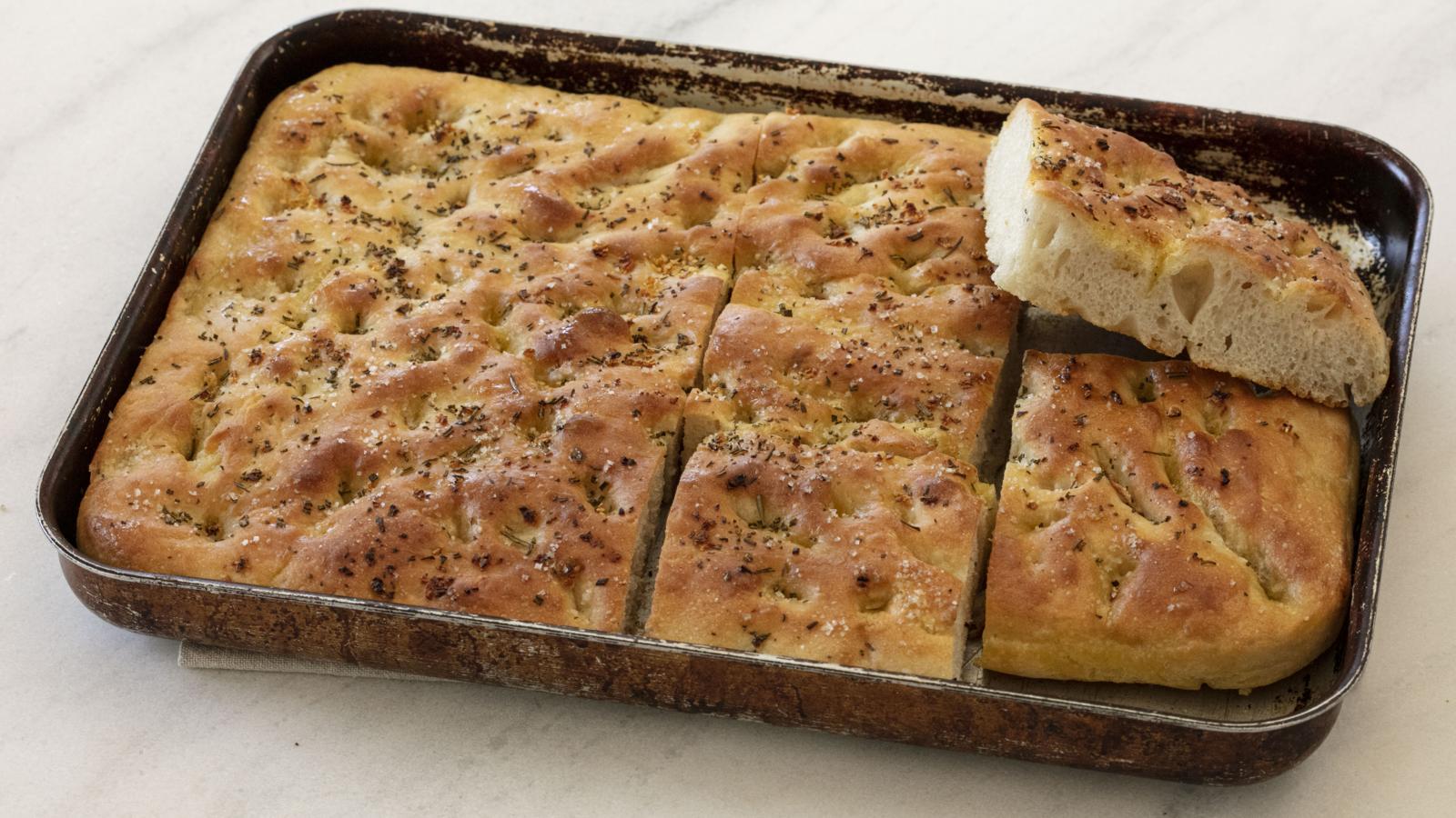 Focaccia with garlic and rosemary 