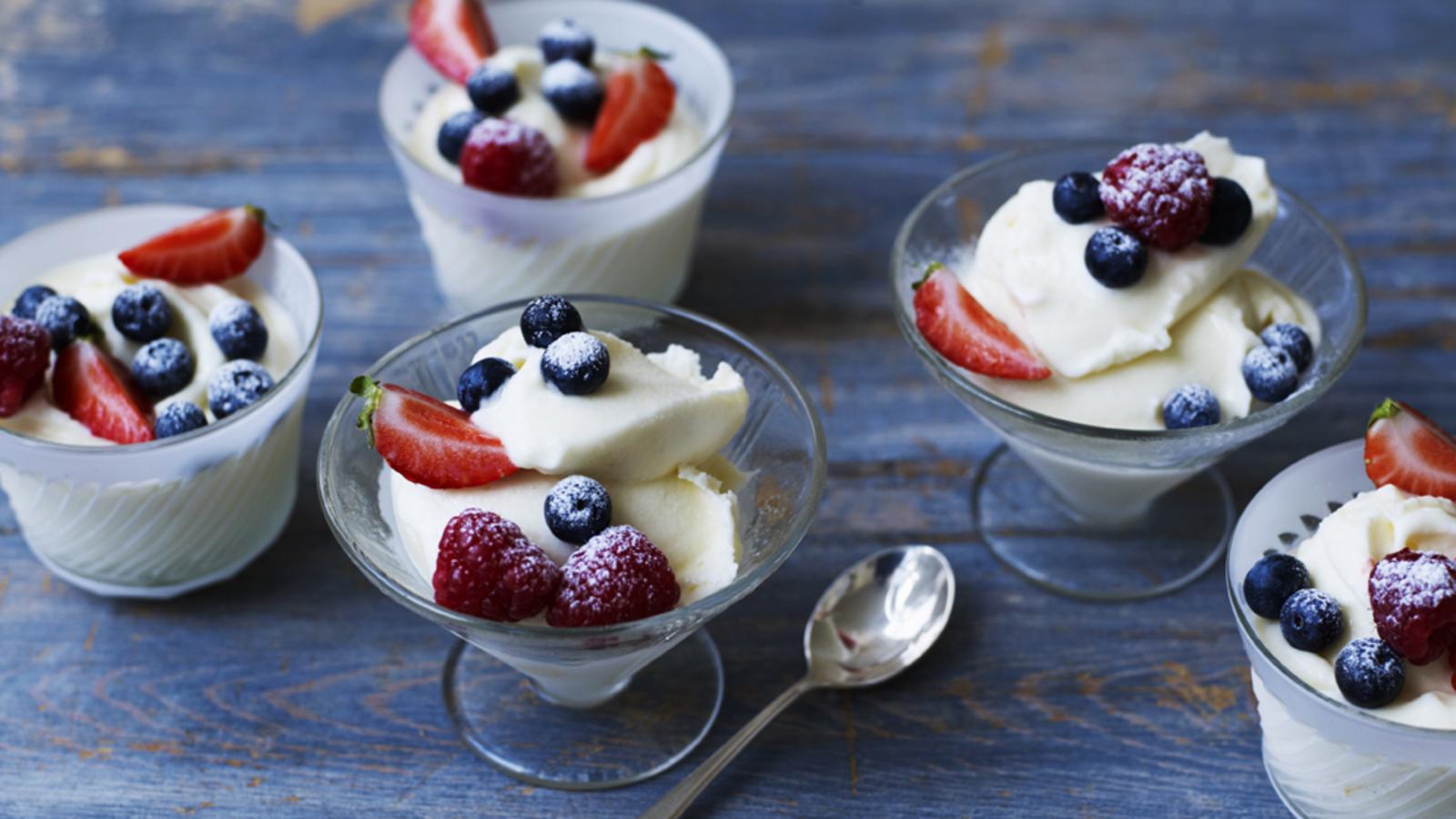 Frozen elderflower posset 