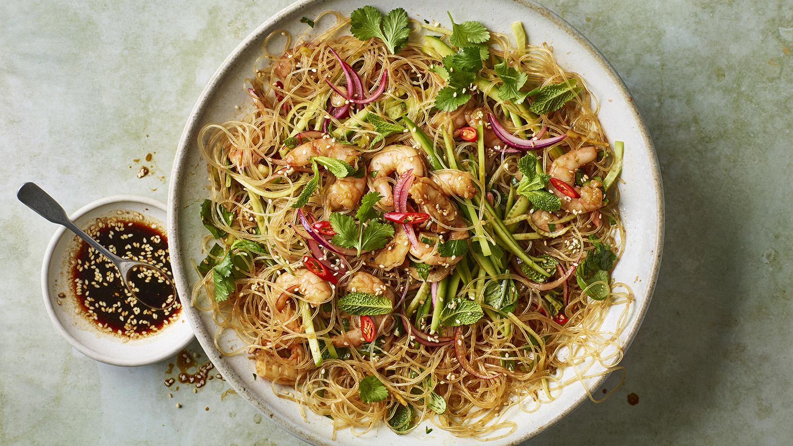 Ginger prawn noodle salad