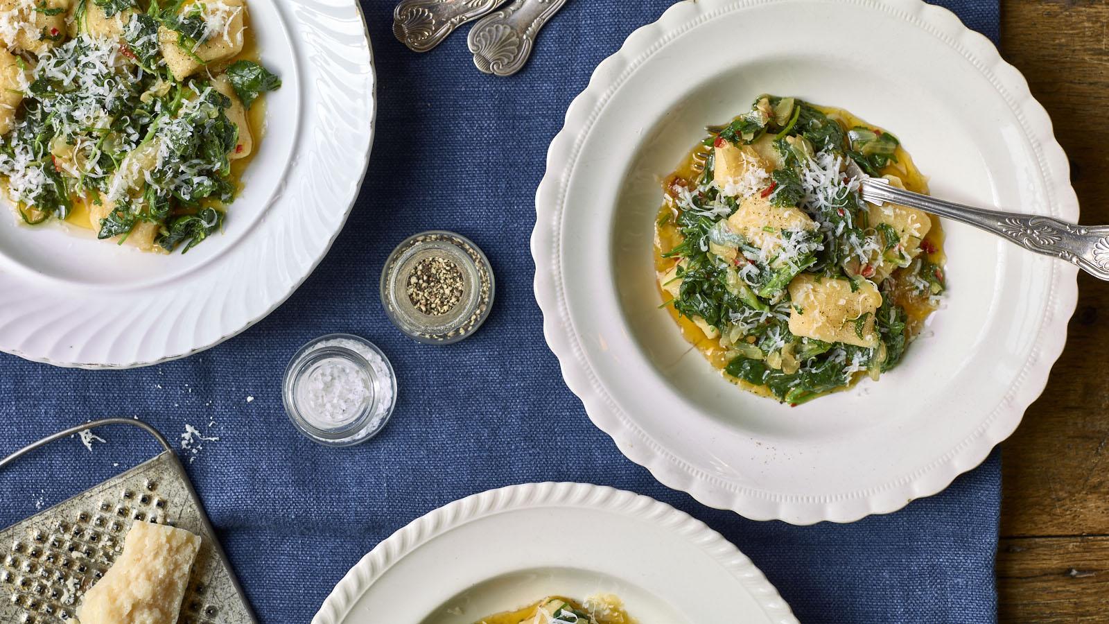 Gnocchi with wild rocket