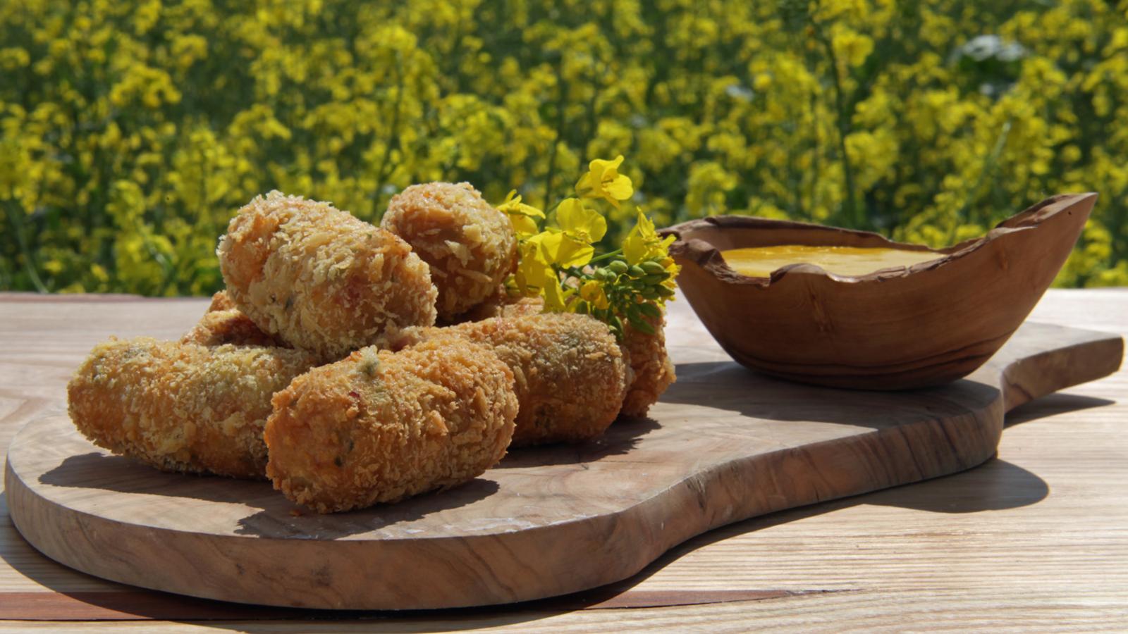 Ham croquetas with garlic mayo