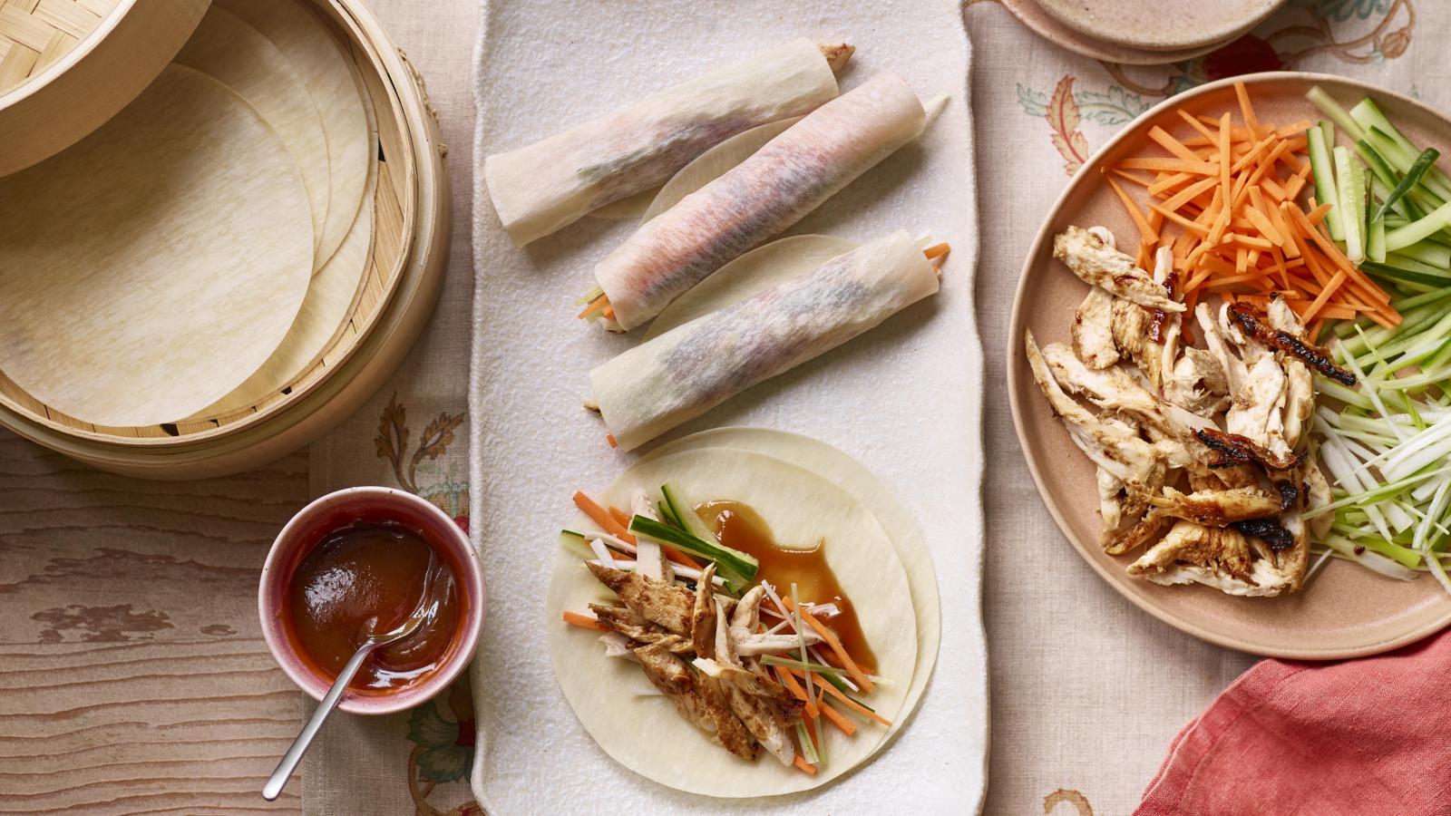 Hoisin chicken with pancakes