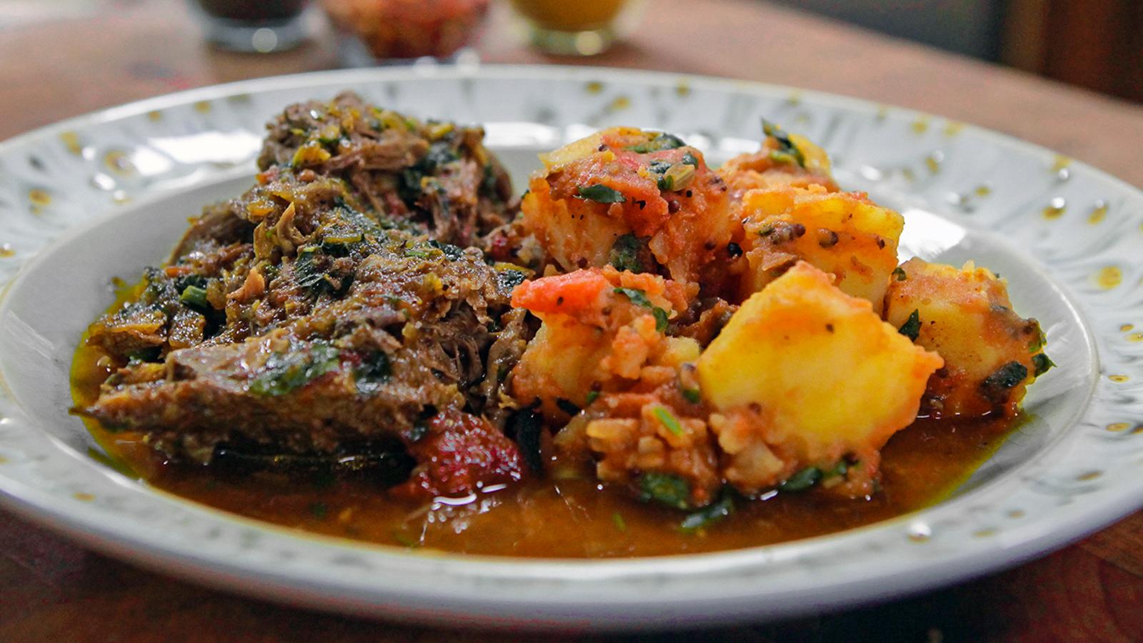 Indian Spiced Lamb Shoulder With Bombay Potatoes Recipe Bbc Food 