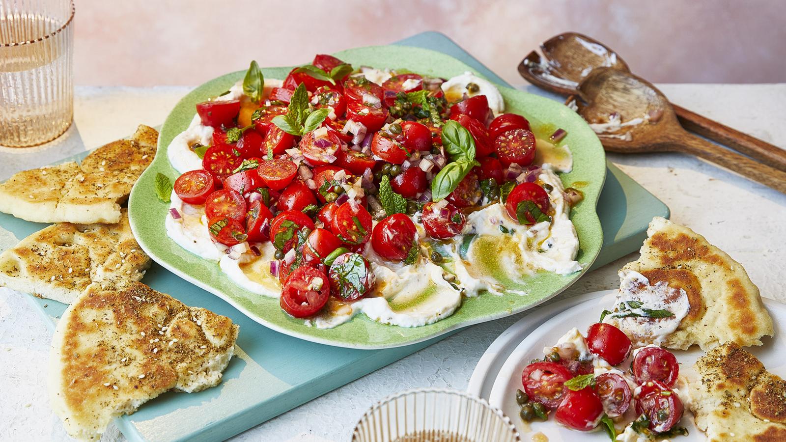 Italian-style chopped salad with ricotta