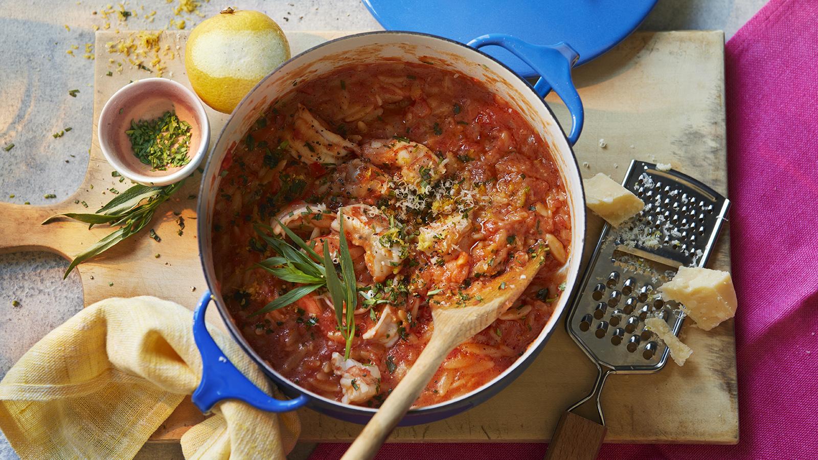 King prawn orzo risotto