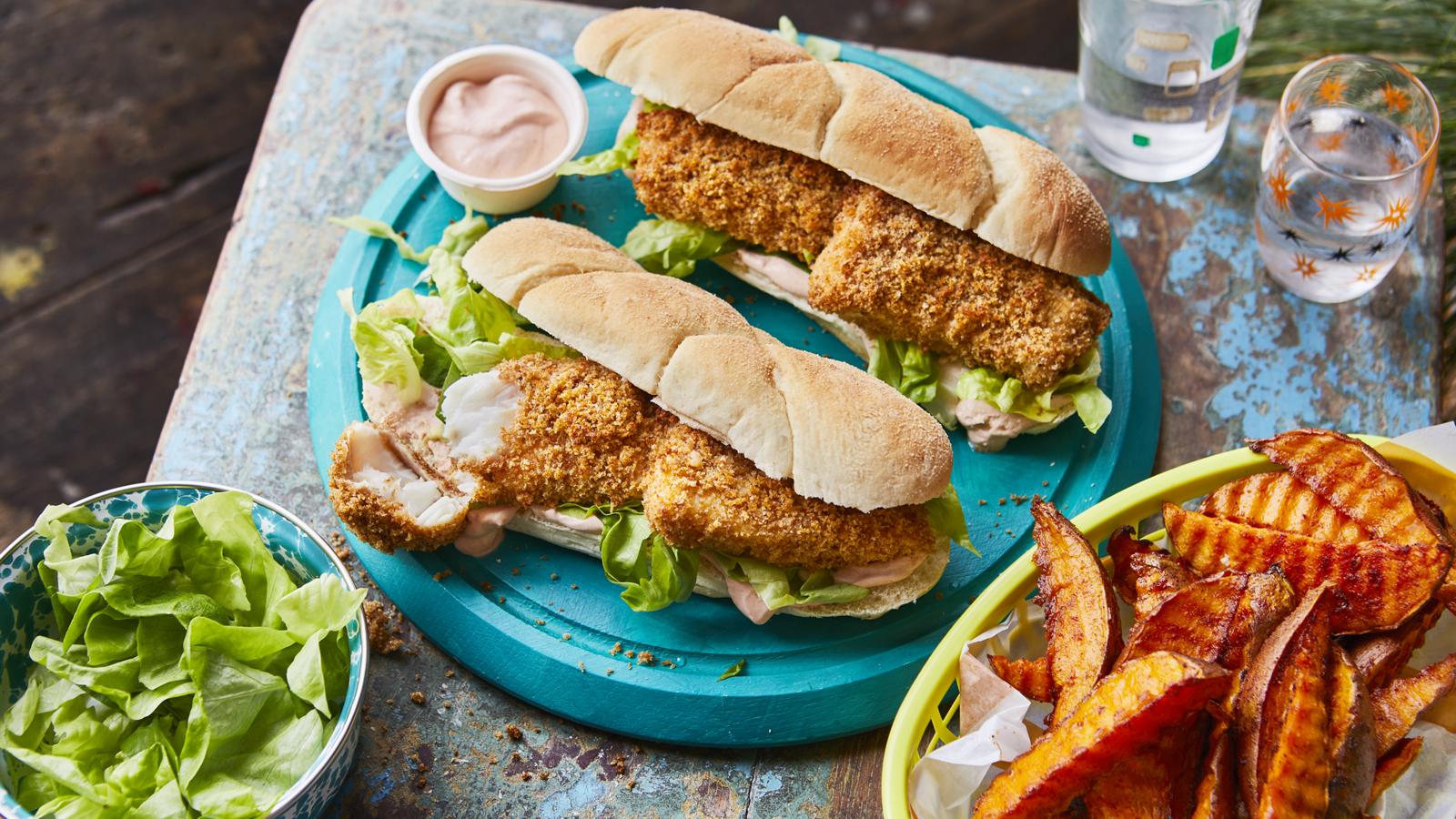 Knockout fish finger sarnies