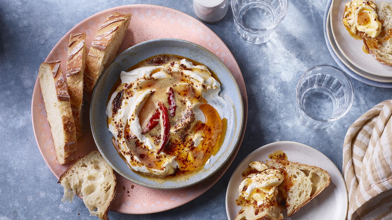 Labneh with pul biber brown butter (atom mezze)