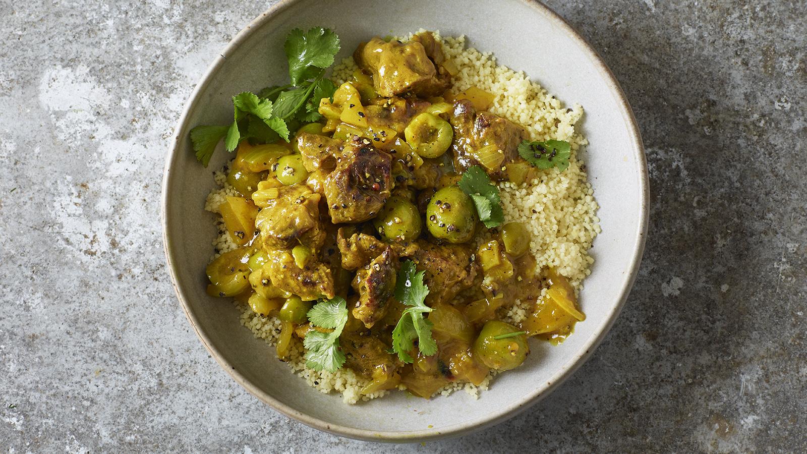 Lamb, preserved lemon and olive tagine 