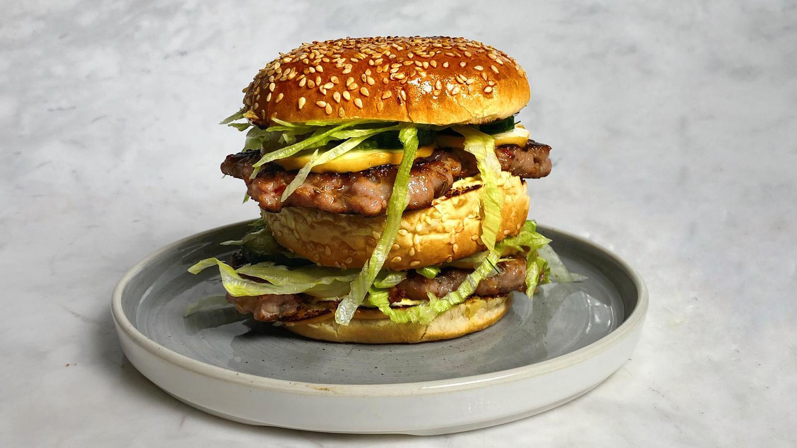 Pork and pickle burgers