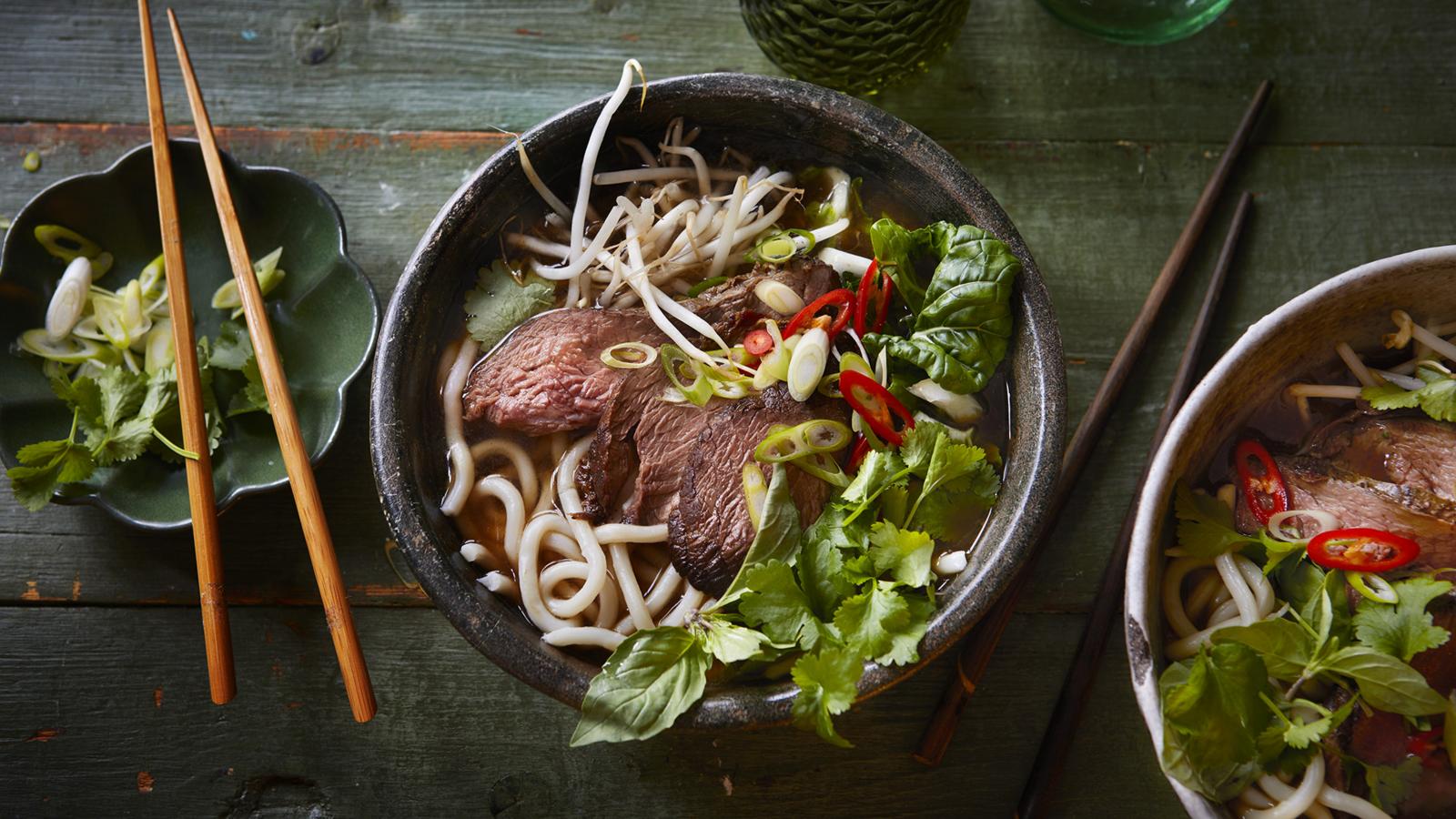 Leftover beef noodle broth 