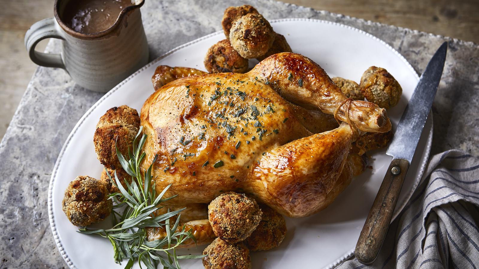 Lemon and tarragon roast chicken