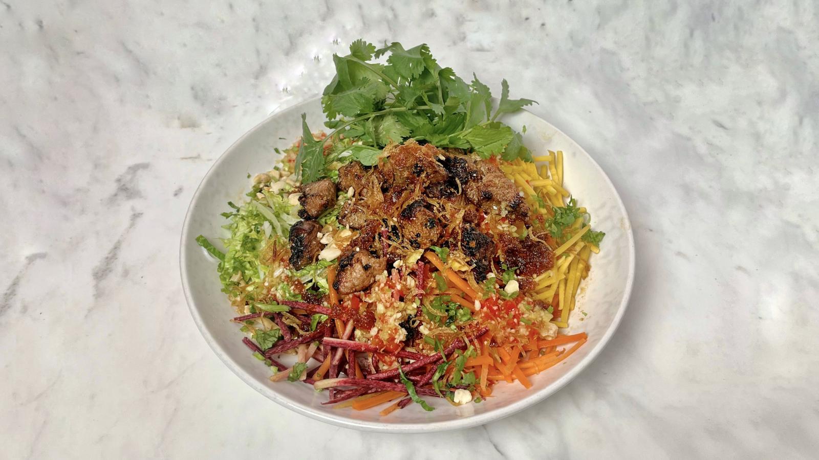 Lemongrass and pineapple beef vermicelli salad