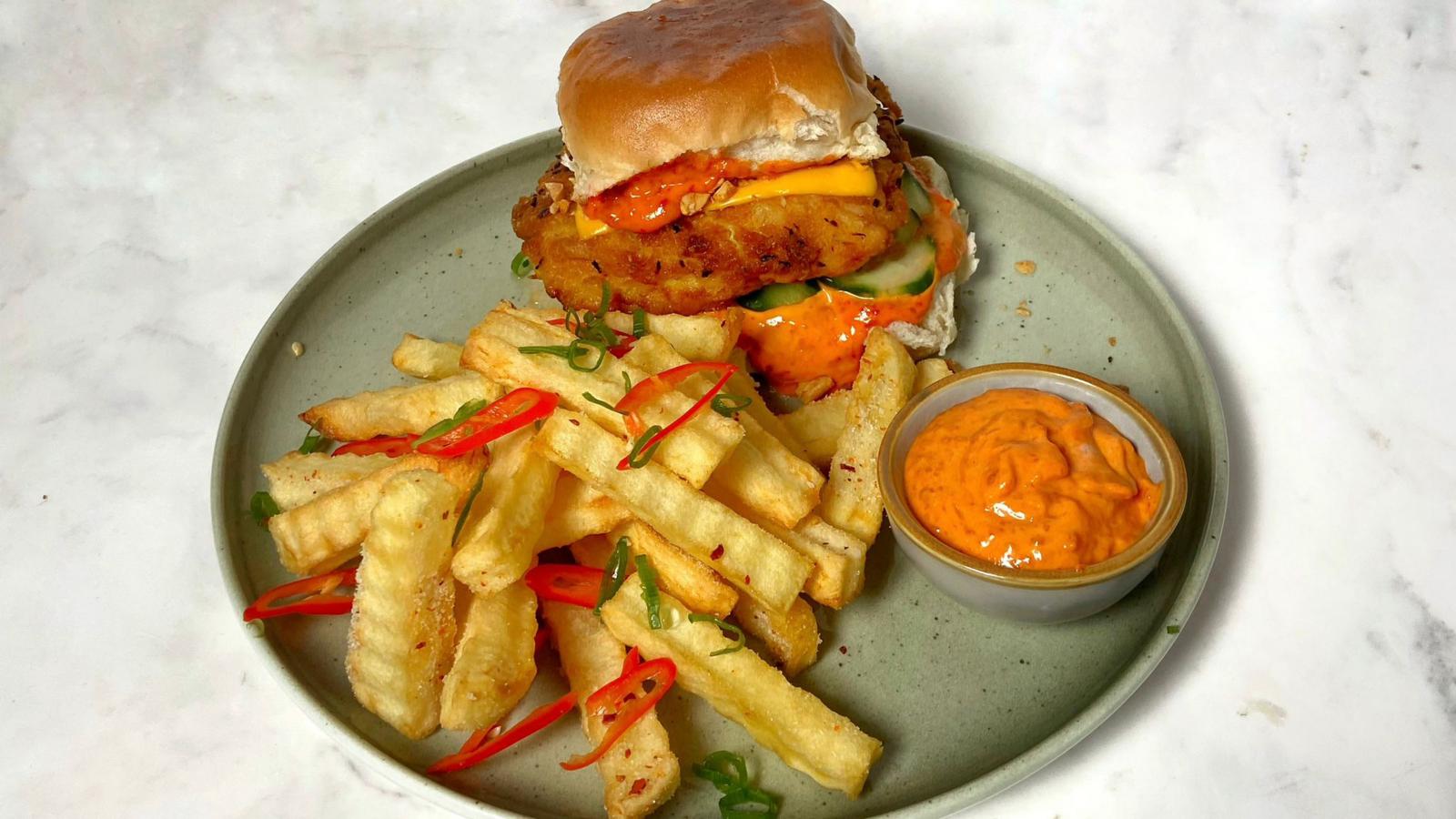 Malaysian-style fried fish sandwich 