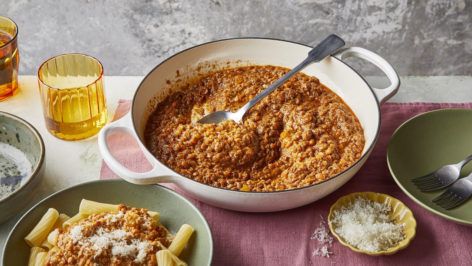 Mushroom and lentil ragù 