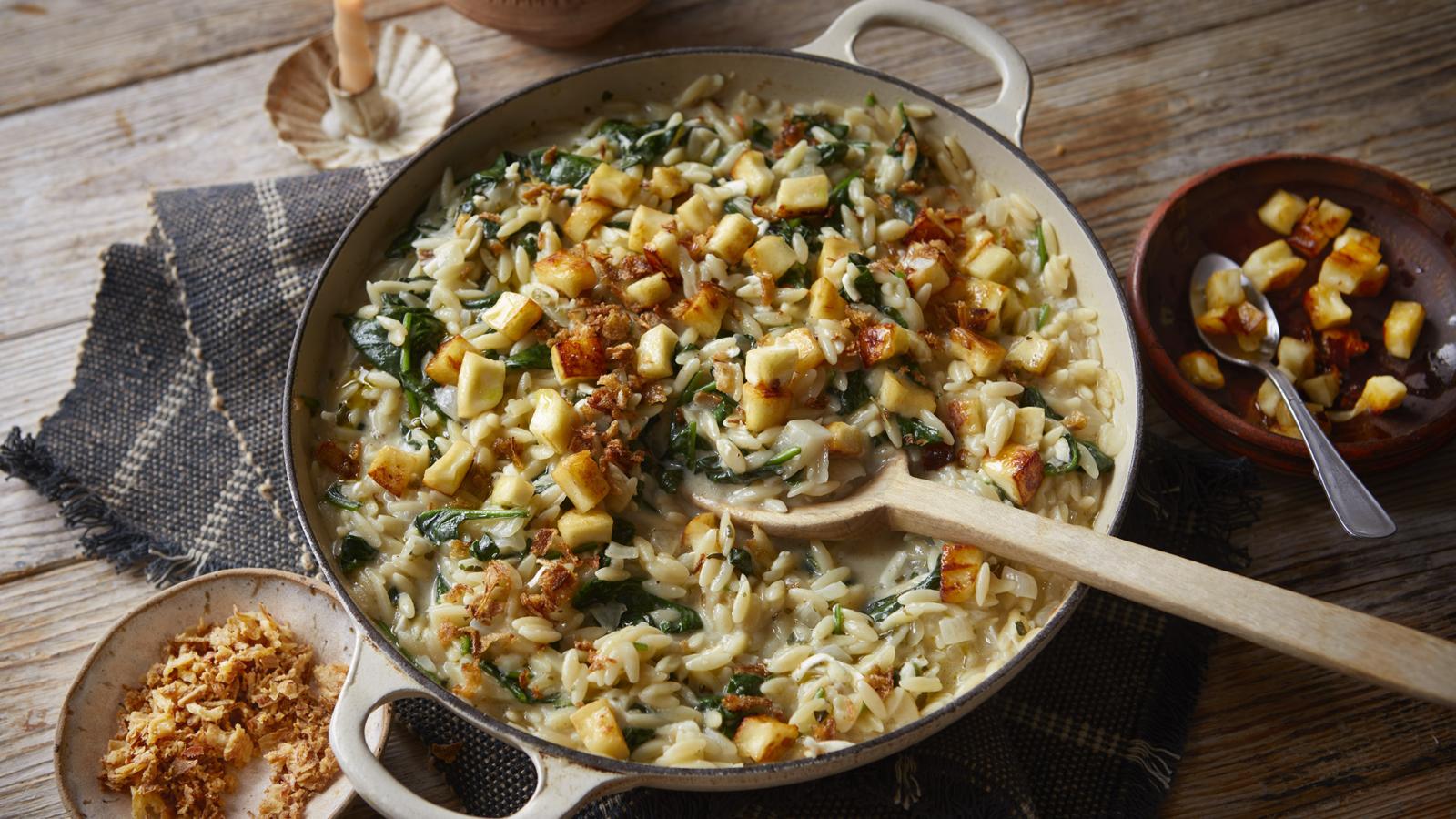 Palak paneer orzo