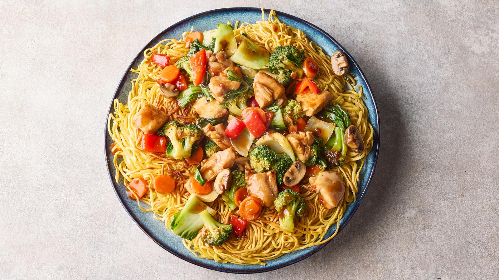 Pan-fried crispy soft noodles