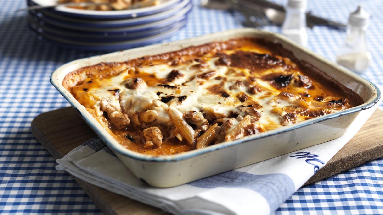 Easy sausage pasta bake