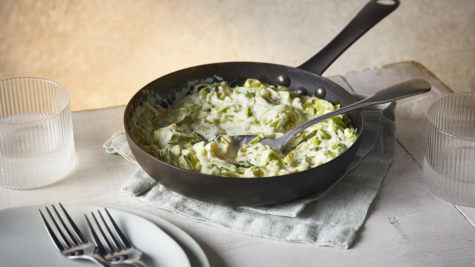 Creamed leeks