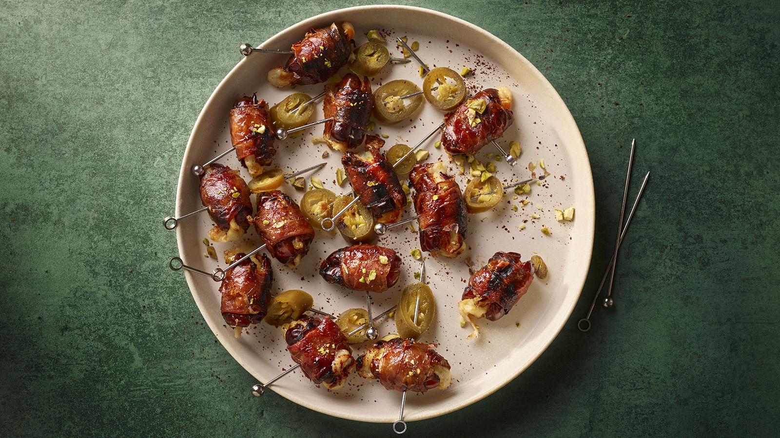 Prosciutto wrapped dates