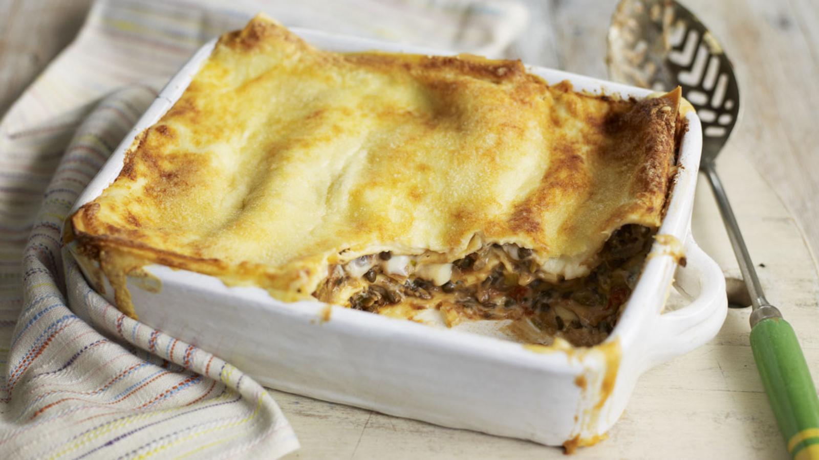 Puy lentil lasagne