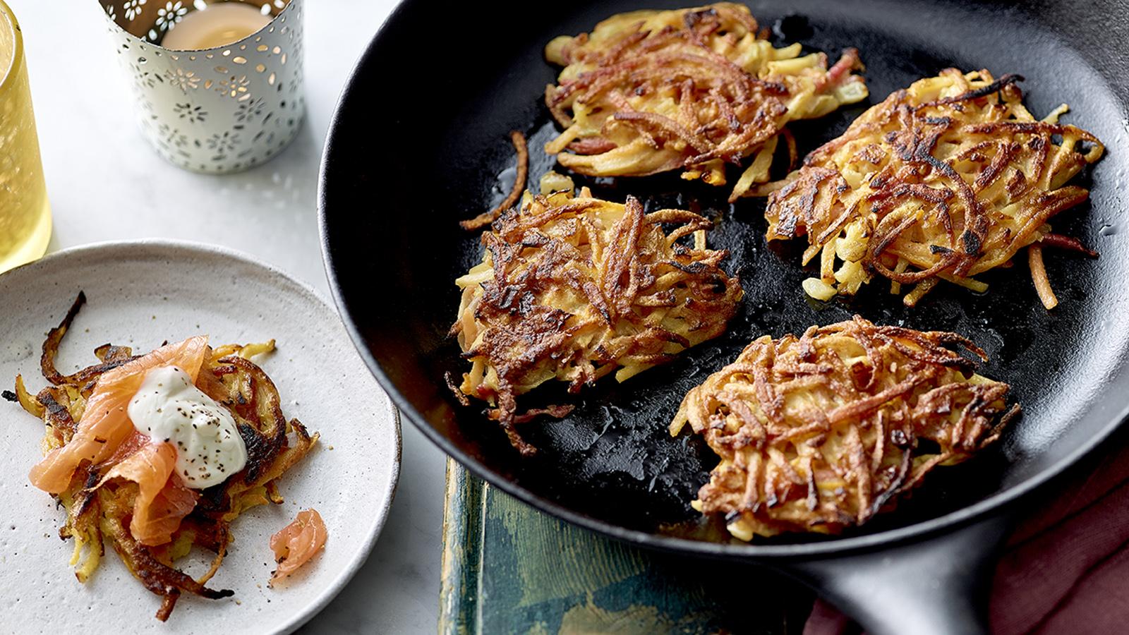 Rainbow root vegetable latkes