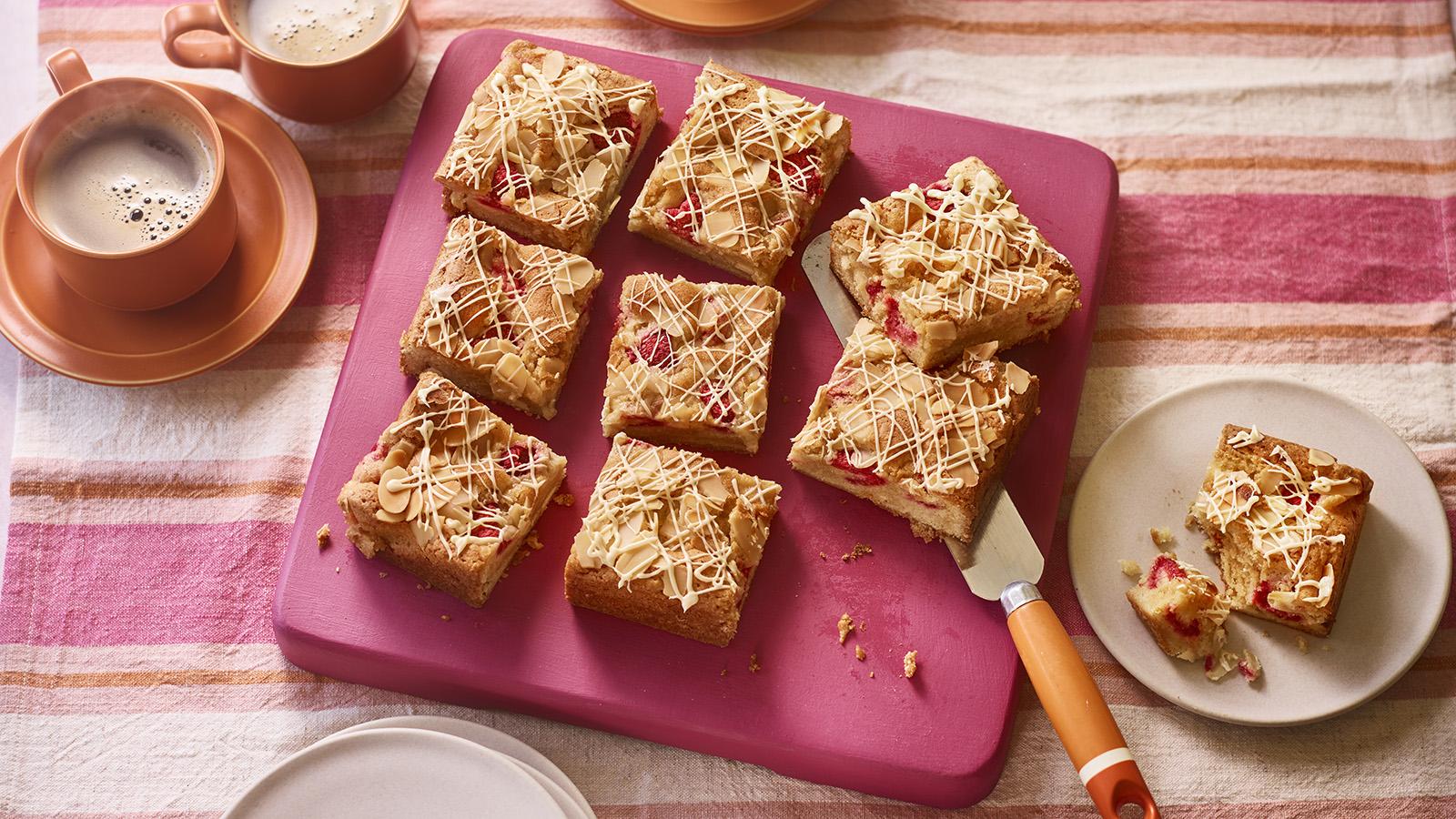 Raspberry blondies