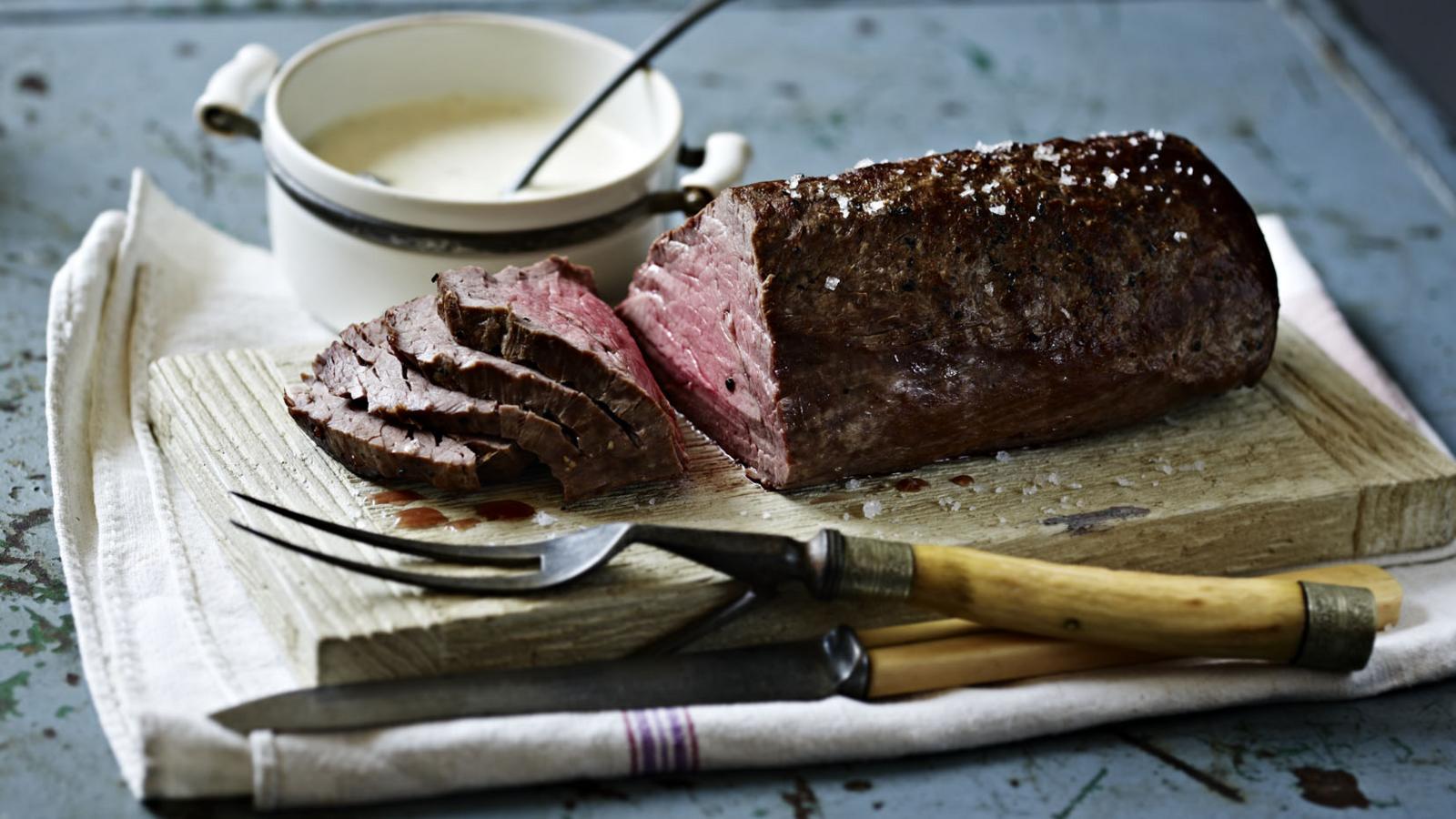 Roast fillet of beef with roasted garlic recipe - BBC Food