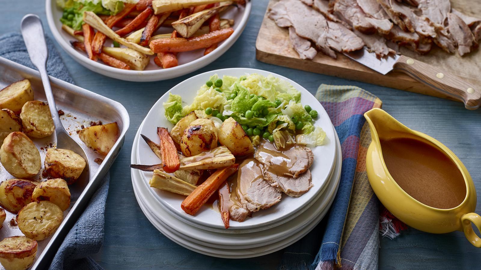 Roast pork and veg with gravy 