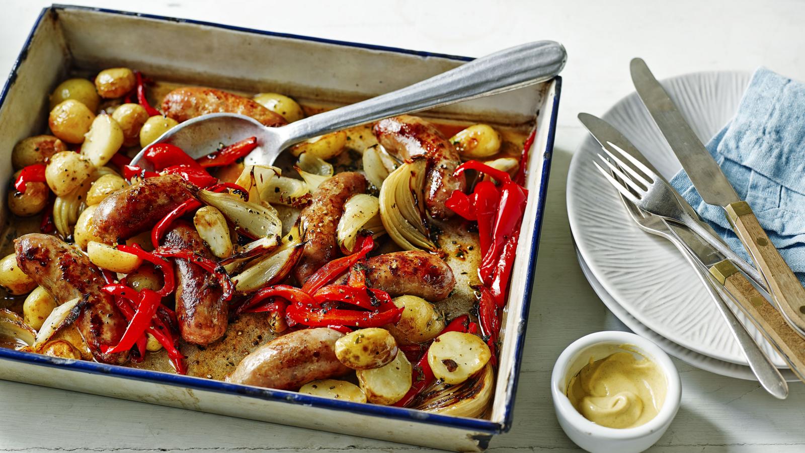 Mary Berry's sausage traybake recipe BBC Food