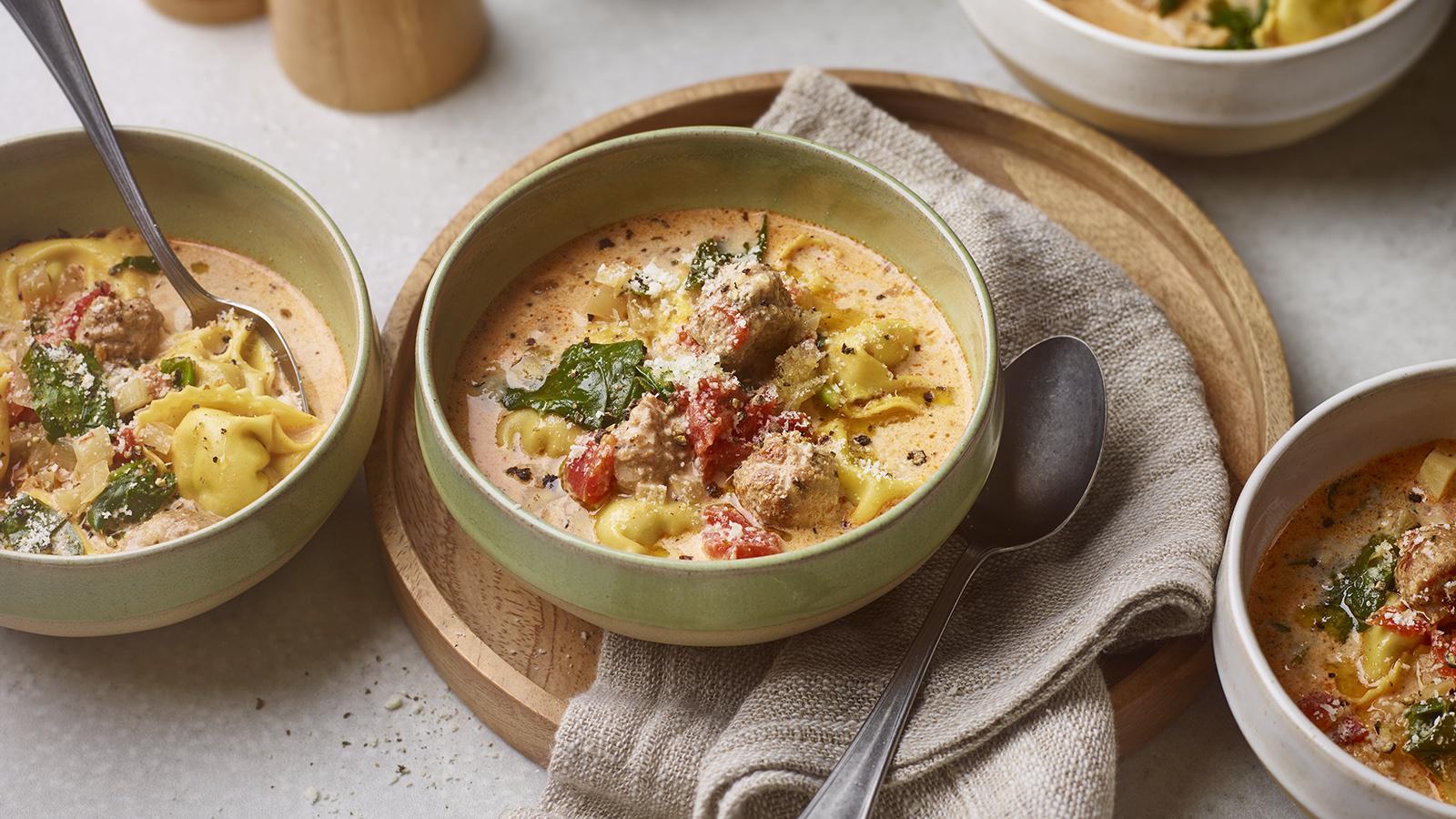 Sausage and tortellini soup