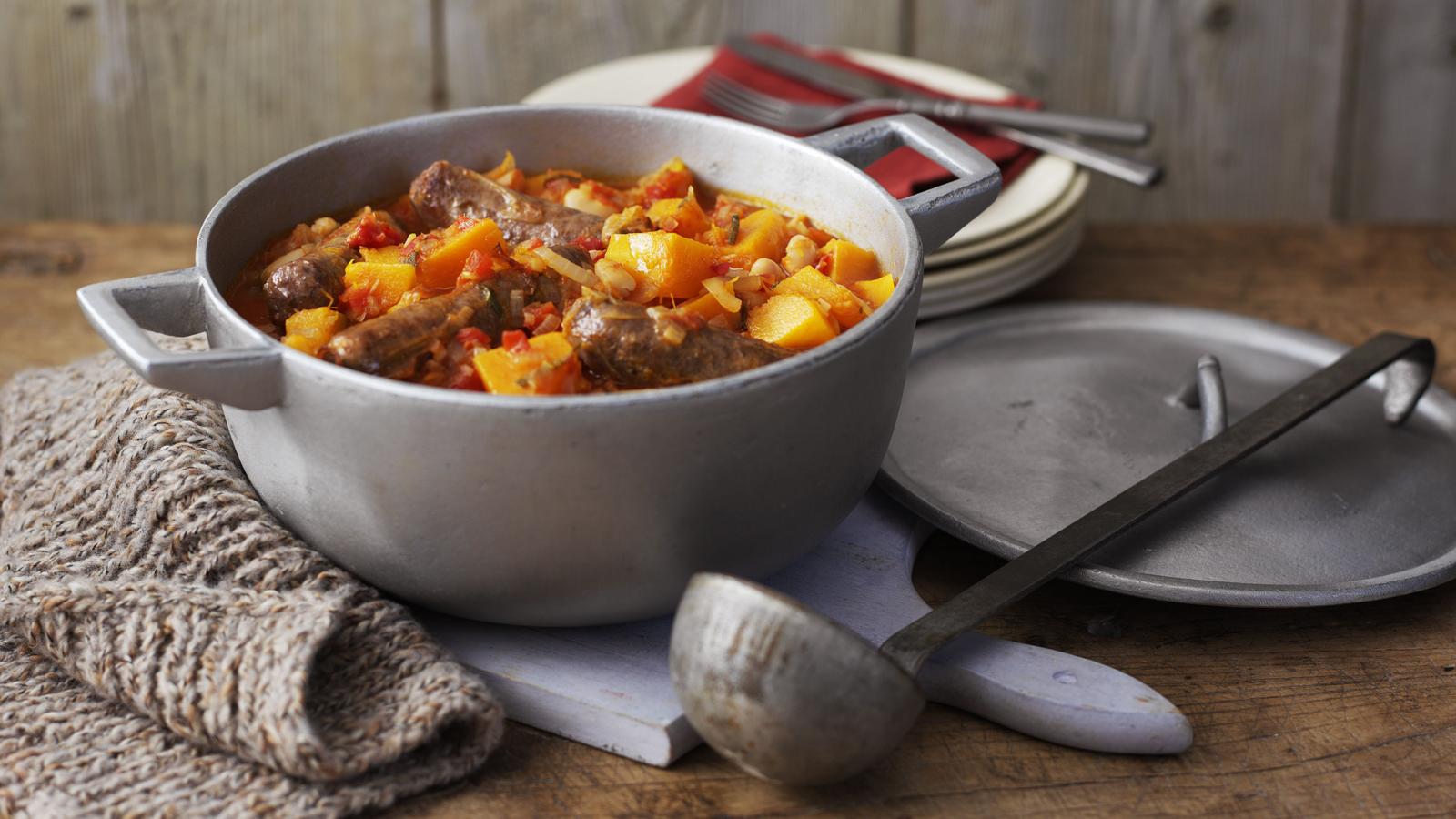 Sausage, pumpkin and sage casserole recipe - BBC Food