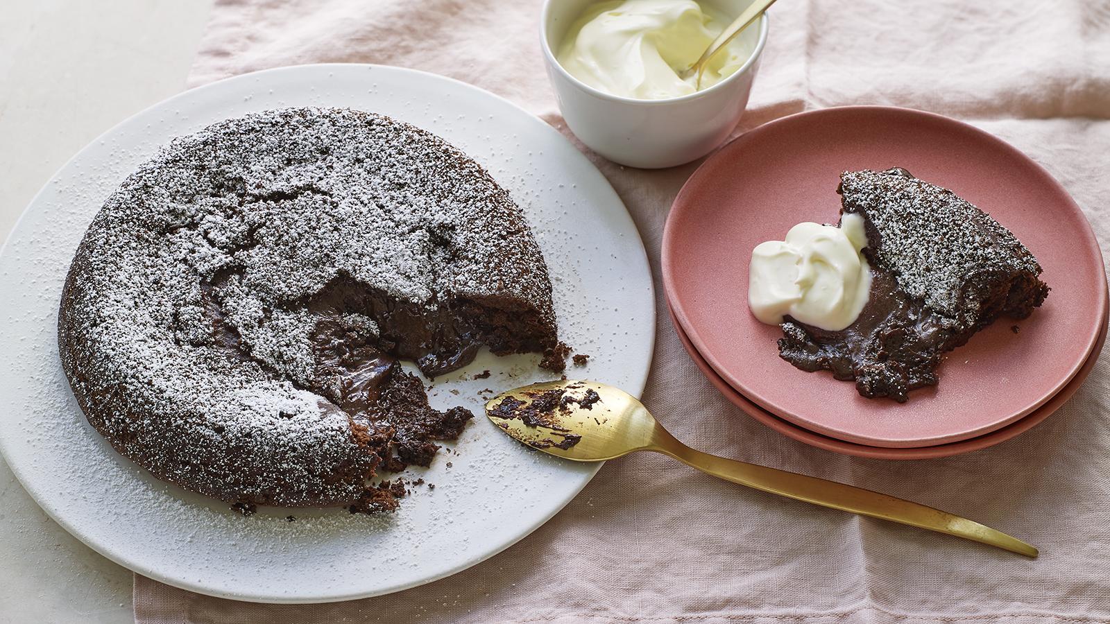 Sharing chocolate fondant