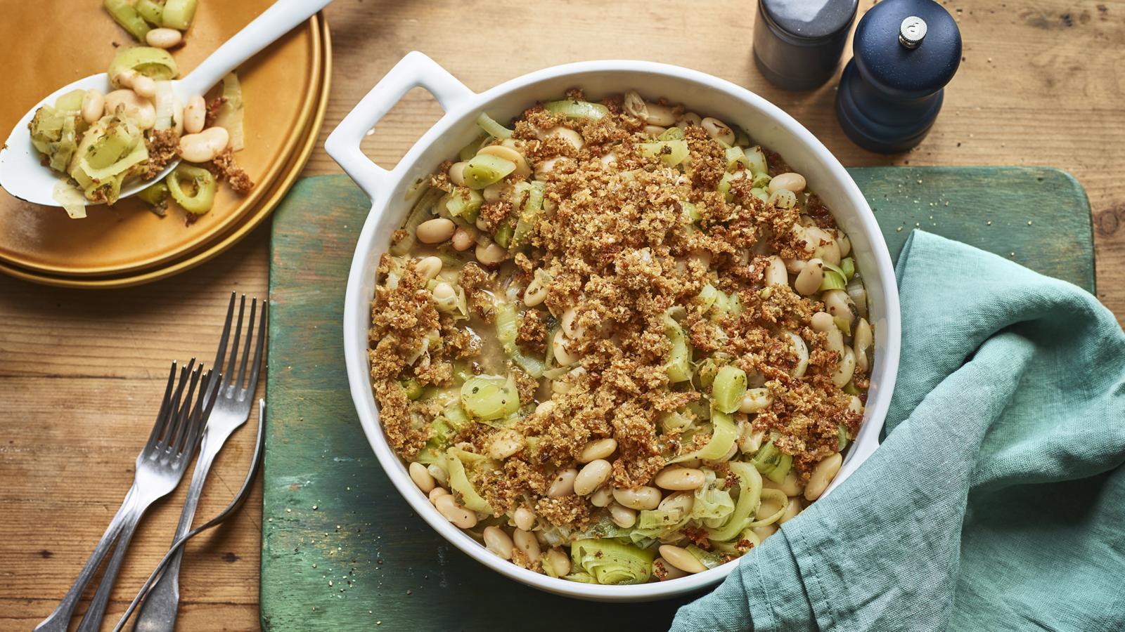 Slow cooker leek and bean cassoulet