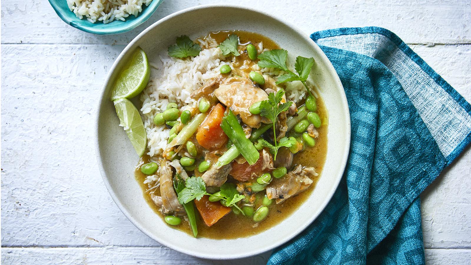 Slow cooker Thai green chicken curry