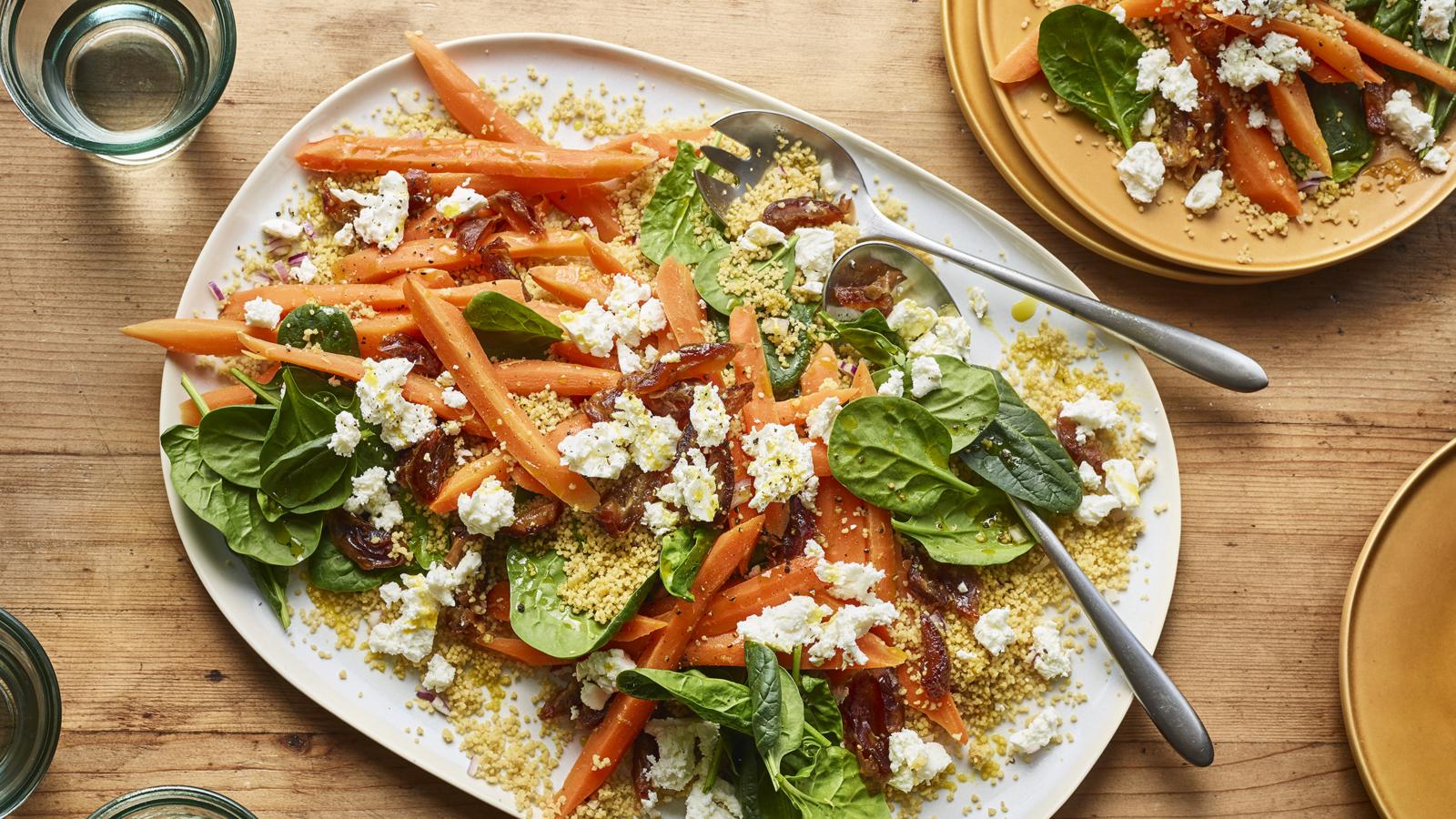 Slow cooker warm carrot, date and feta salad