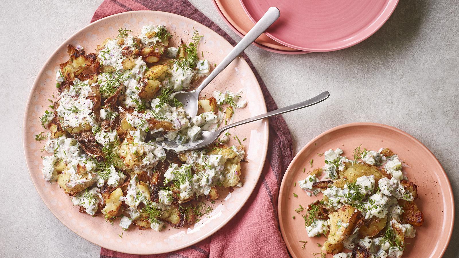 Smashed potato salad