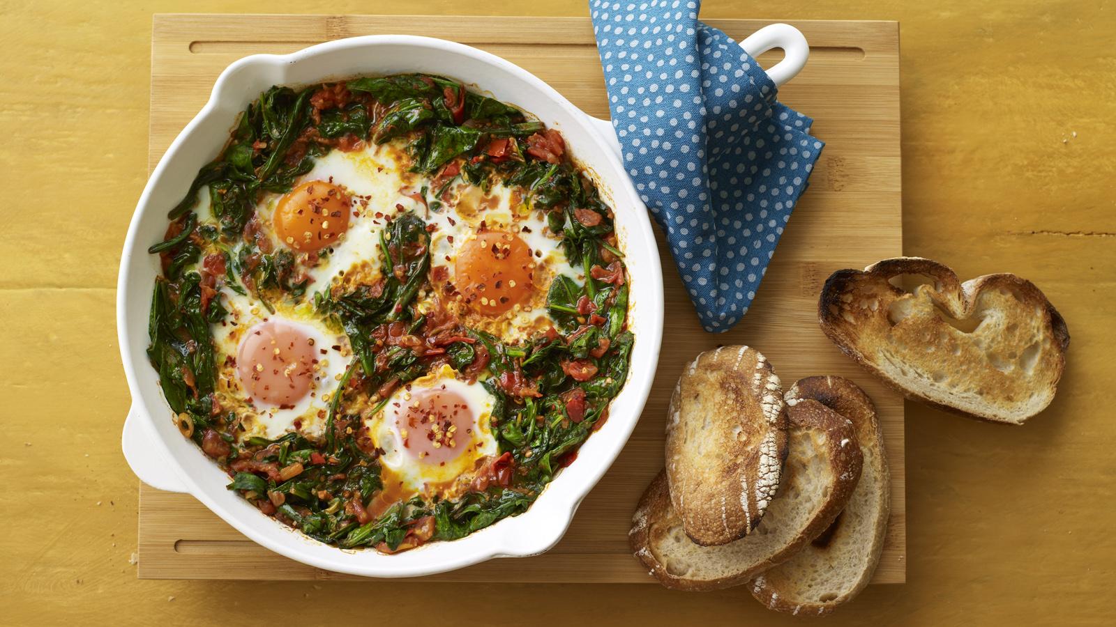 Smoky Spinach Shakshuka Recipe - BBC Food