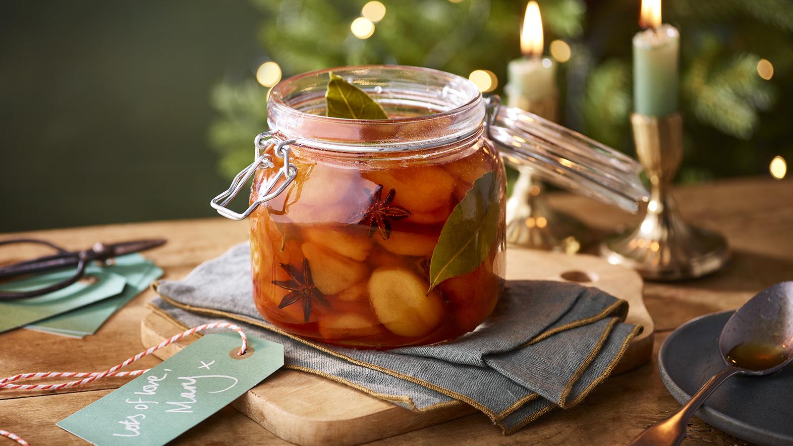 Spiced apricots in brandy