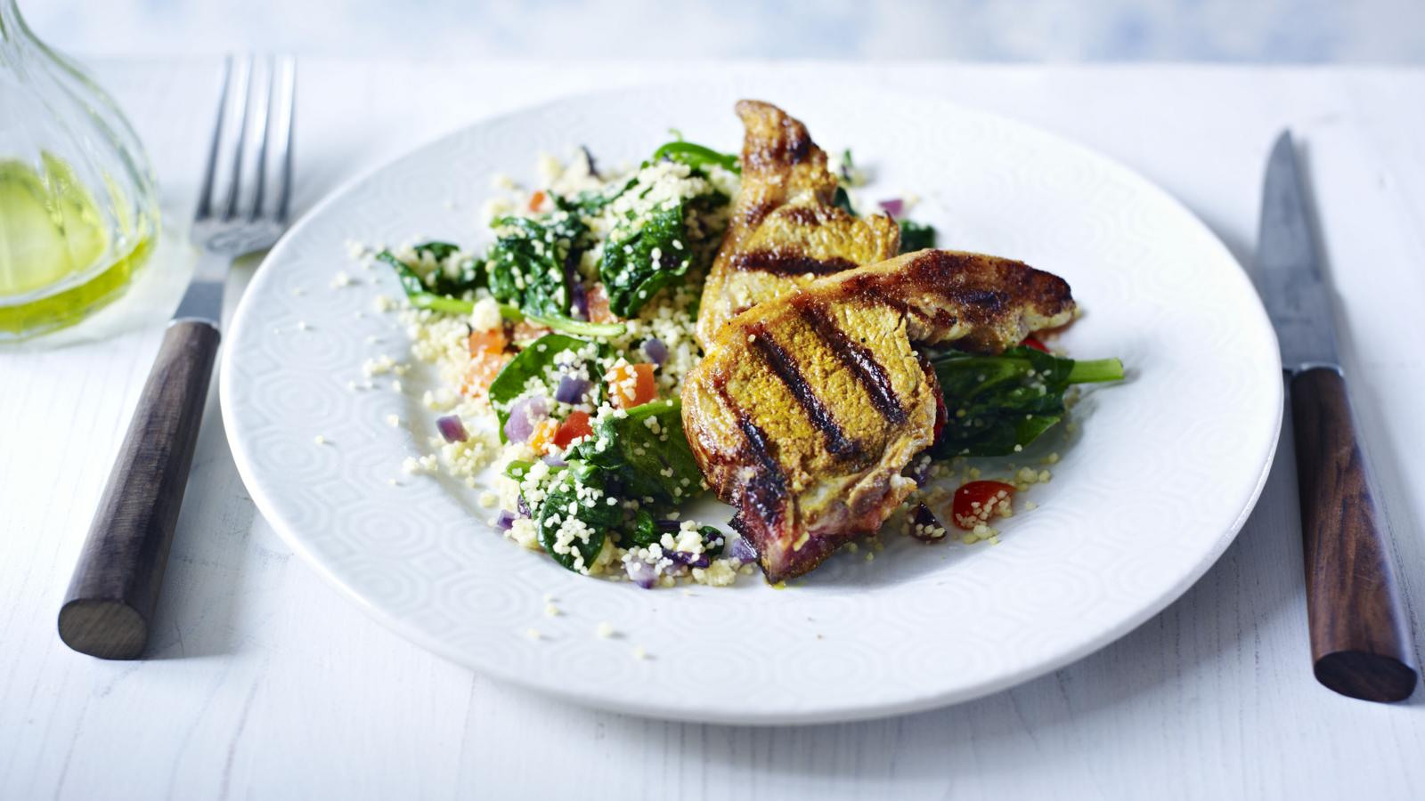 Spiced lamb with couscous salad