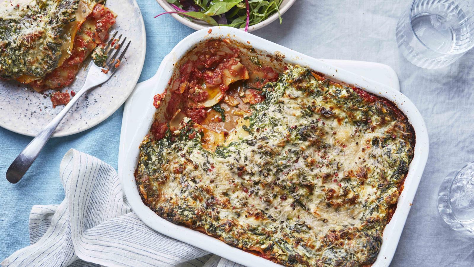 Spinach and ricotta lasagne