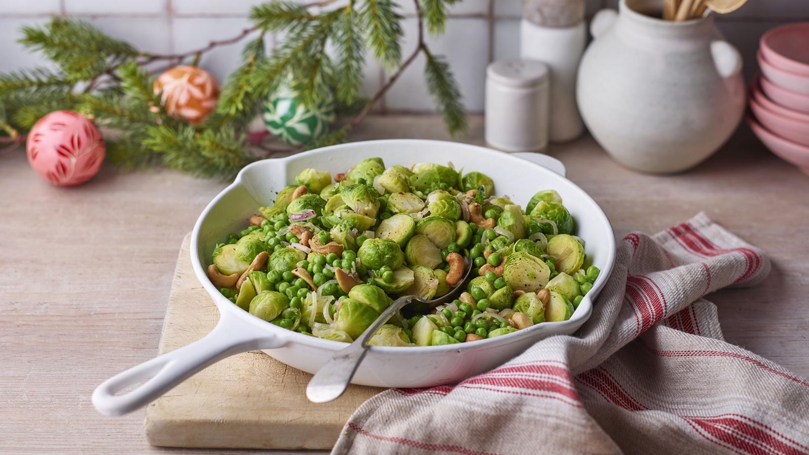 Sprouts with peas and cashew nuts recipe - BBC Food