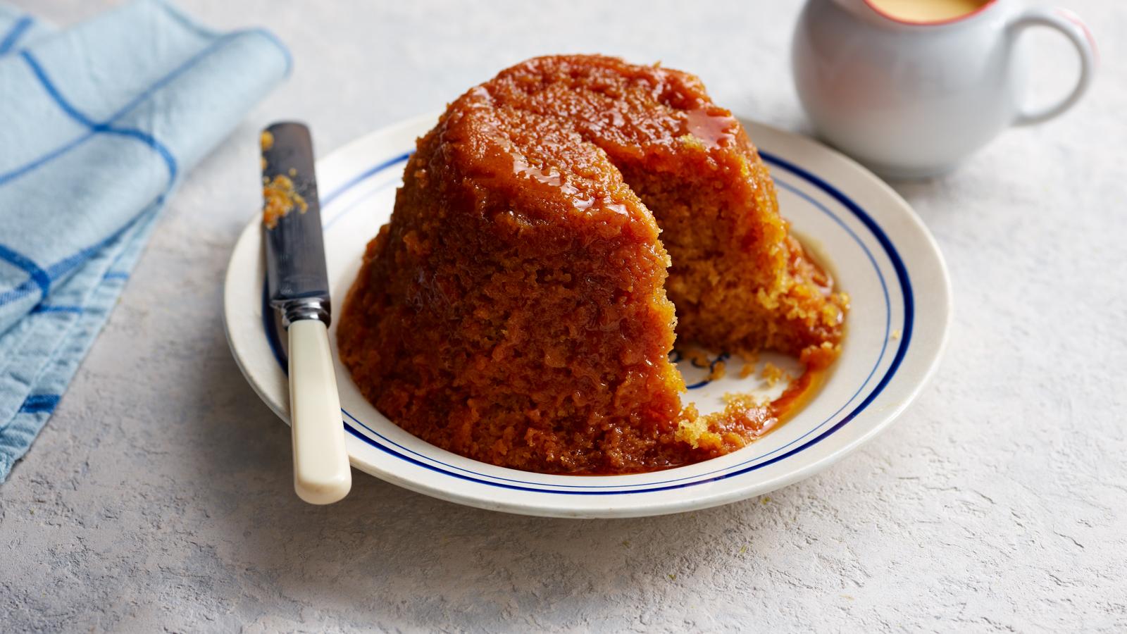 Steamed syrup sponge pudding