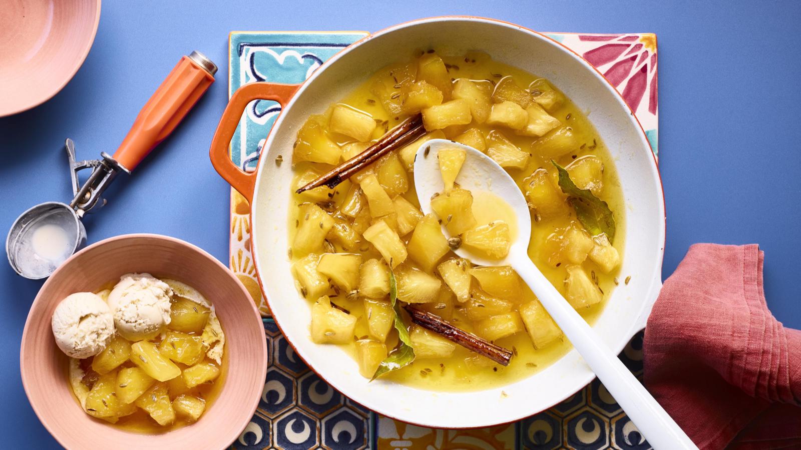 Stewed pineapple