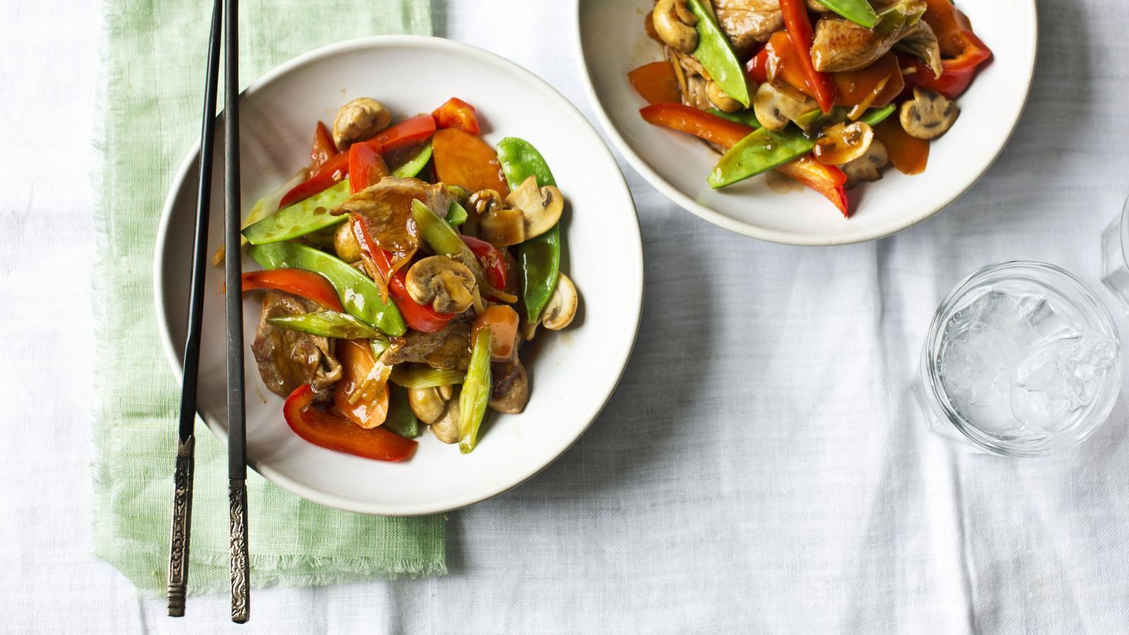 Stir-fried pork with ginger and soy