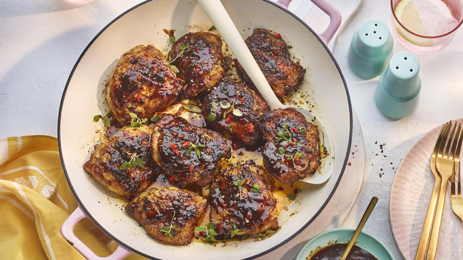 Tamarind and smoked chilli barbecue chicken thighs