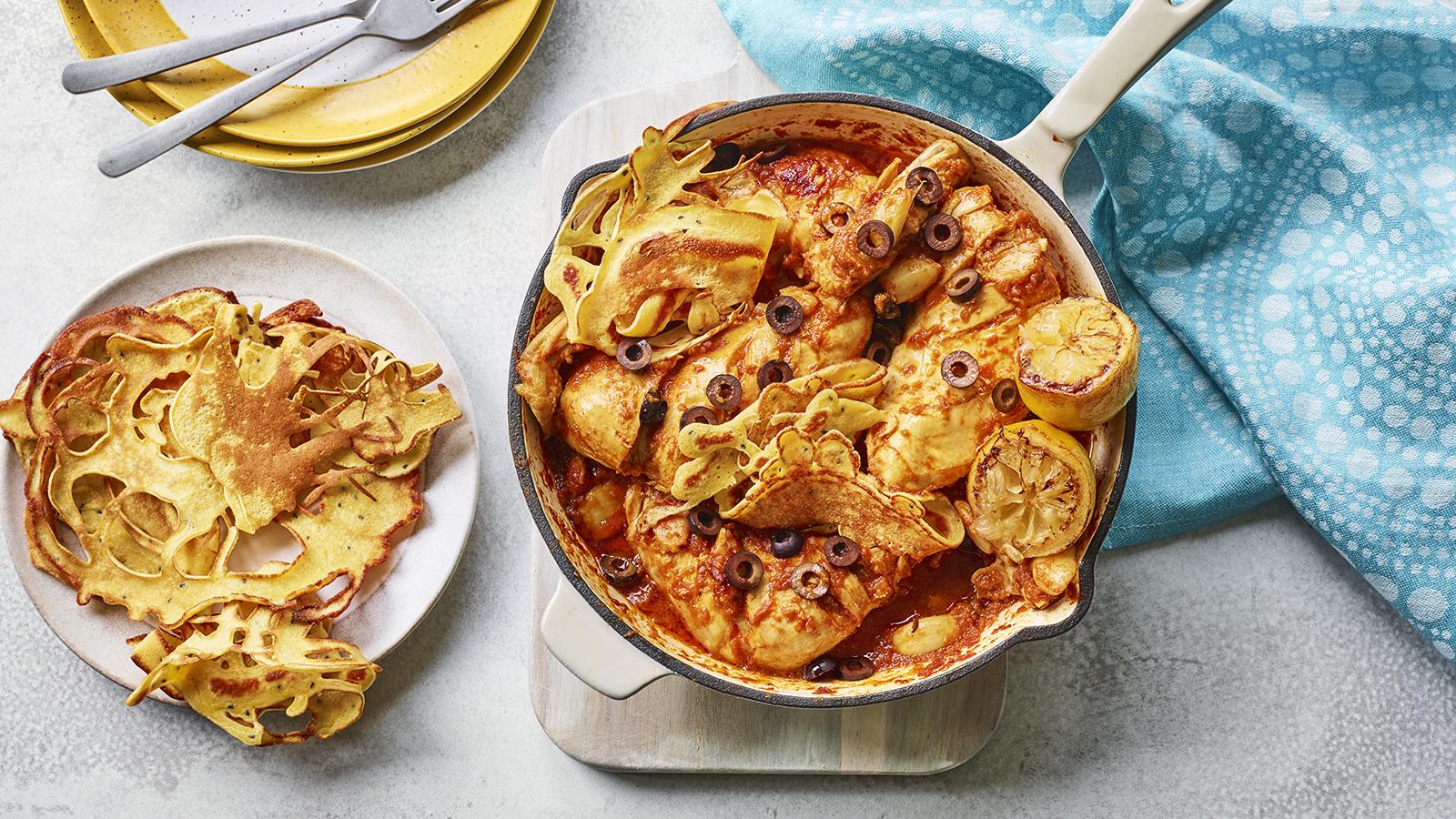 Thirty-garlic cloves chicken with roti jalla recipe - BBC Food