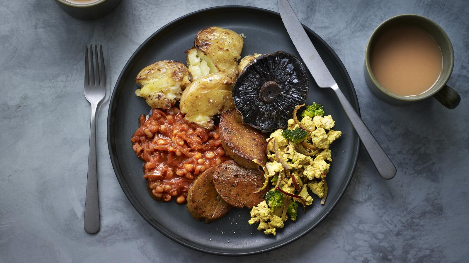 Vegan fried breakfast