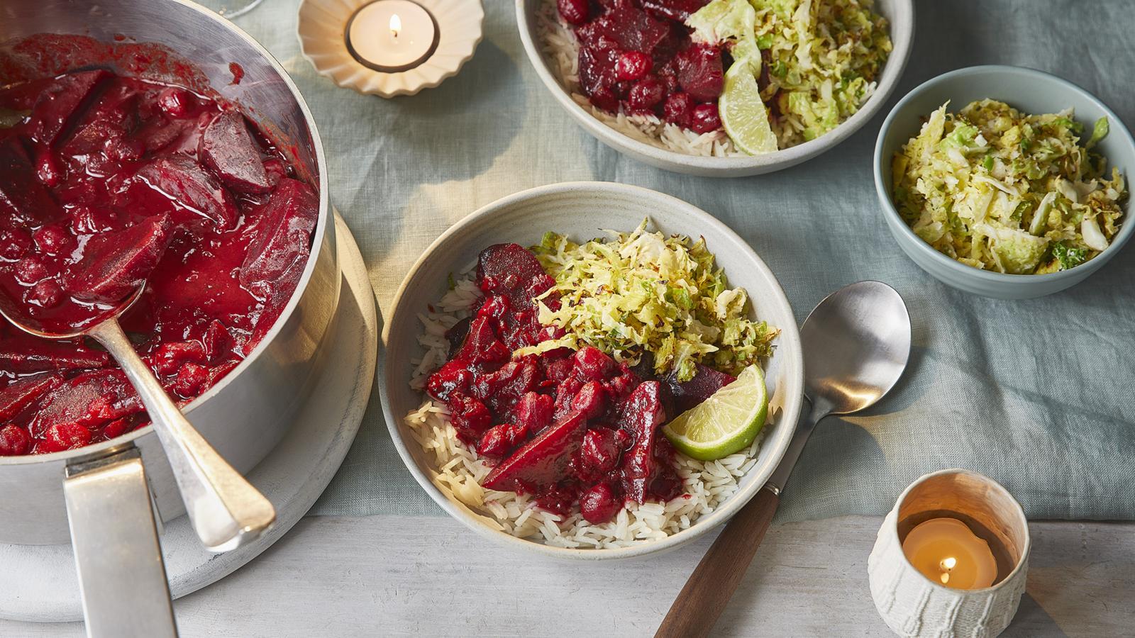 Warming beetroot and coconut curry 