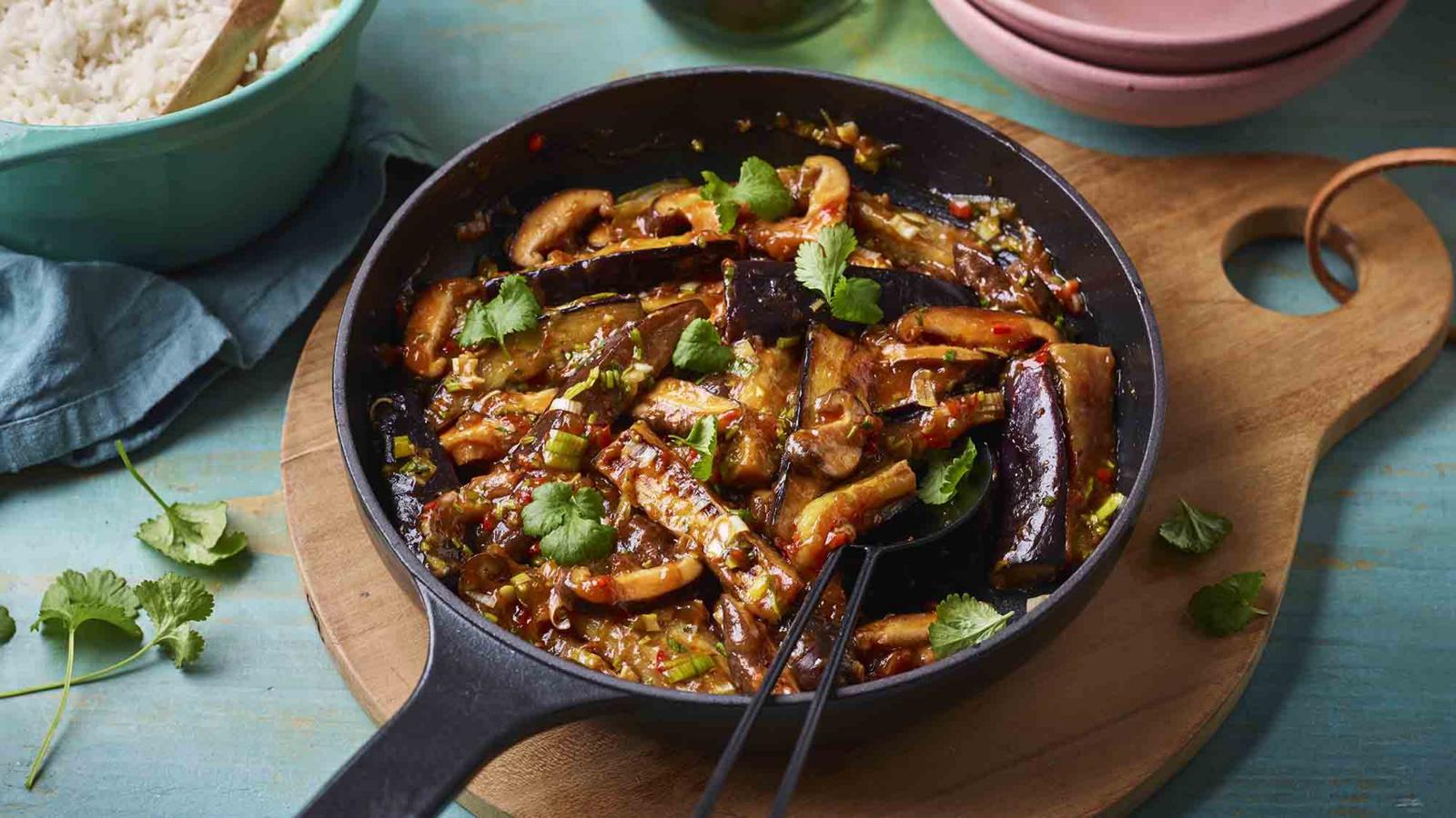 Yuxiang aubergine with shiitake mushrooms